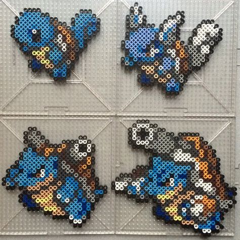 #007-#009 Squirtle Family - Pokemon perler beads by TehMorrison on DeviantArt Pokemon Fuse Beads, Lucario Perler Beads, Blastoise Perler Beads, Pokémon Perler Beads, Charizard Pearl Beads, Pokémon Beads, Shiny Pokemon Perler Beads, Perler Beads Pokemon Legendary, Hama Beads Pokemon