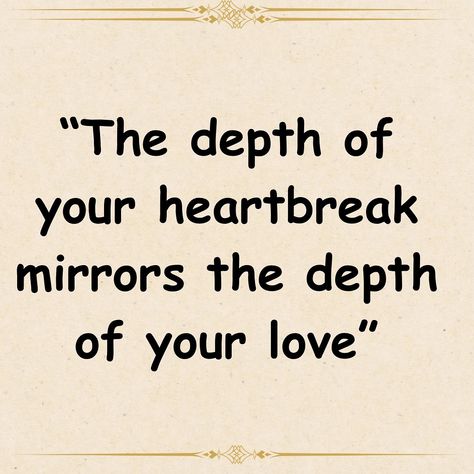 "The depth of your heartbreak mirrors the depth of your love."💔✨ Have you ever felt that heart-wrenching pain that comes with a deep heartbreak? It’s often said that such profound sorrow is a reflection to the intensity of the love you once shared. When you think back, does it ring true for you that the greatest heartbreak comes from the deepest love? What are your thoughts on this connection between love and heartbreak? Do you believe the depth of our love is always reflected in the dept... Heartbreak Phrases, Heartbreaking Lines, Friendship Heartbreak, Love Is Painful, Love And Heartbreak, Healing Motivation, Sin Quotes, Broken Promises, Broken Hearts