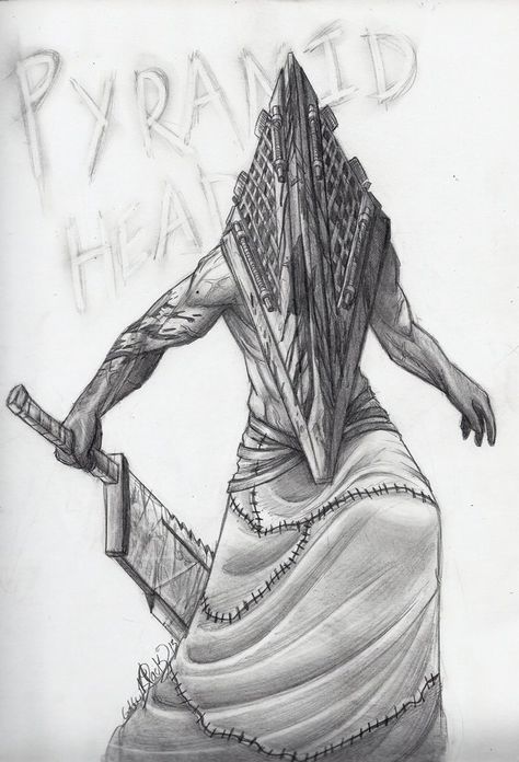 Pyramid Head by Phantomeblack Silent Hill Art, Head Sketch, Medieval Tattoo, Evil Tattoo, Pyramid Head, Silent Hill 2, Head Tattoo, Creepy Things, Head Tattoos