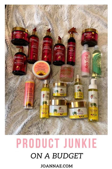 How to be a Natural Hair Product Junkie on a Budget - Joanna E Natural Hair Treatments, Natural Hair Products, Organic Cosmetics, Hair Product, Natural Moisturizer, Natural Hair Journey, Natural Cosmetics, Hair Journey, Beauty Items