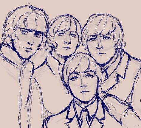 The Beatles Drawing Easy, The Beatles Sketch, The Beatles Art Drawing, Beatles Sketch, The Beatles Drawing, The Beatles Fanart, The Beatles Art, Beatles Drawing, Beatles Fan Art