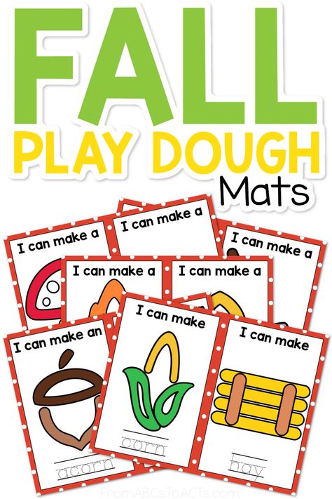 Fall Playdough Mats, Fall Playdough, Prek Science, Play Dough Mats, Dough Mats, Playdough Activities, Abc Printables, Playdough Mats, Autumn Activities For Kids