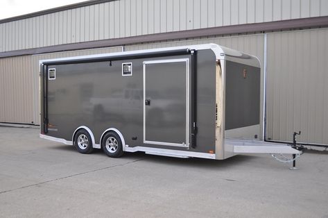 Moto Trailer, Enclosed Motorcycle Trailer, Enclosed Trailer Camper Conversion, Race Car Trailer, Race Trailer, Enclosed Trailer Camper, Rubber Ramp, Car Hauler Trailer, Enclosed Trailer