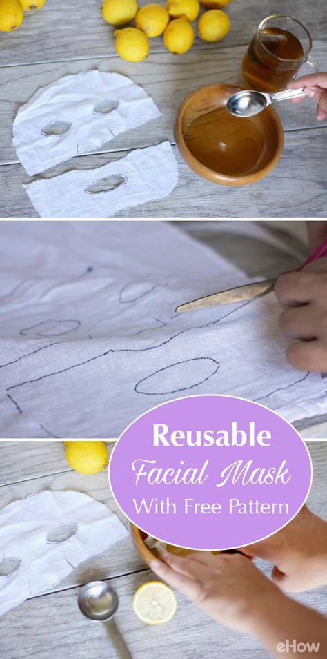 Homemade Acne Mask, Diy Sheet Mask, Facial Therapy, Homemade Facial Mask, Diy Kosmetik, Face Scrub Homemade, Homemade Facials, Brown Spots On Face, Mask Pattern