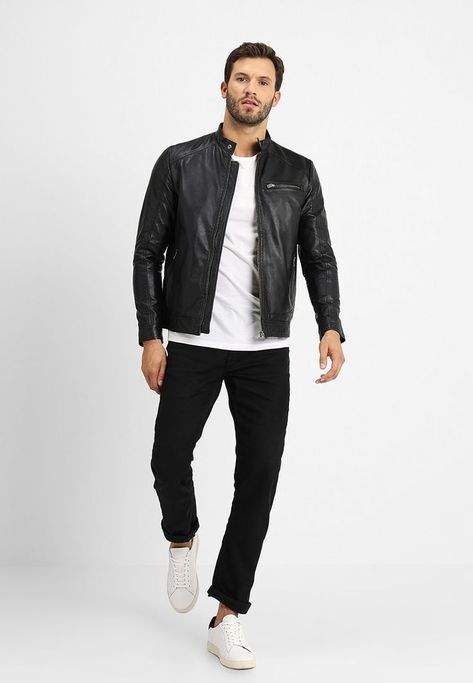 Night Outfits Clubwear, Outfit Clubwear, Leather Jacket For Men, Celebrities Leather Jacket, Lambskin Leather Jacket, Classic Jacket, Shoes And Boots, Mens Black Leather, Leather Products