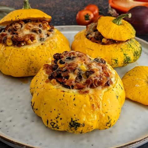 Mexican stuffed patty pan recipe / Riverford Vegan Patty Pan Squash Recipe, Patty Pans Recipe, Large Patty Pan Squash Recipe, Patty Pan Recipes, Patty Pan Squash Recipe Easy, Stuffed Patty Pan Squash Recipe, Patty Squash, Patty Pan Squash Recipe, Garden Meals