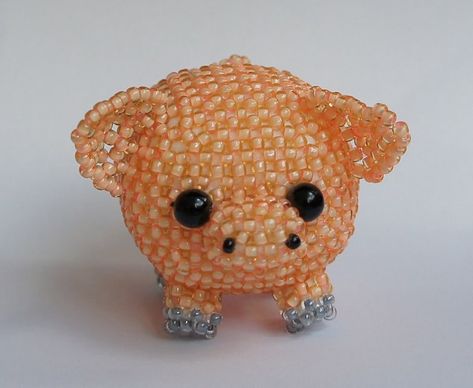 3d Beading, Single Bead, Beaded Animals, Piggy Bank, Pdf Pattern, Seed Beads, Beading, Glass Beads, To Start