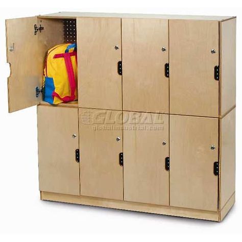 Preschool Cubbies, School Locker Organization, Home Daycare Ideas, Kids Locker, Storage Cubby, Storage Locker, Lockable Storage, Storage Kids Room, Steel Locker