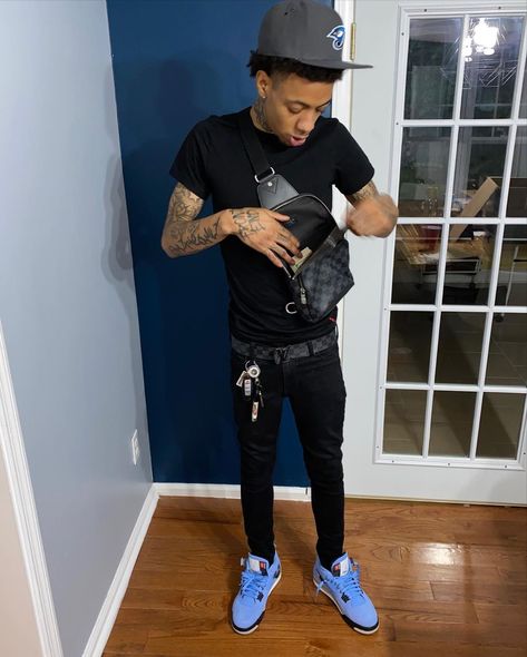 Drip Usa, Jordan 4s Outfit, Estilo Drip, Jordan 4 Outfit, 4s Outfit, Tomboyish Outfits, Black Men Fashion Urban, Drippy Outfit, Nba Outfit