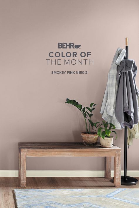 Add some allure to your abode with our Color of the Month, Smokey Pink. This ethereal hue enhances any room. Light Pink Paint, Pink Laundry Rooms, February Colors, Pink Paint Colors, Behr Colors, Color Of The Month, Pintura Exterior, Behr Paint, Room Paint Colors