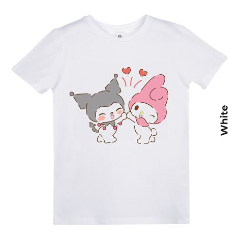 Kuromi And My Melody, Printed Tshirt, My Melody, Cute Art, Tshirt Print, Print T Shirt, Gender Neutral, Ships, T Shirts