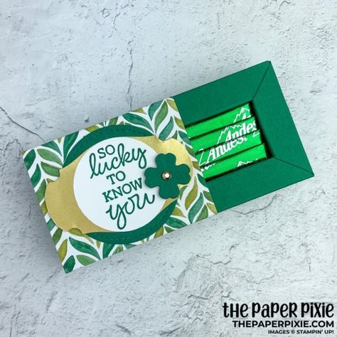 Andes Mints Shadow Box Tutorial [VIDEO] - The Paper Pixie The Paper Pixie, Paper Pixie, Andes Mints, Candy Treat Box, St Patrick's Day Cookies, St Patrick Day Treats, Christmas Treats Boxes, Stationary Box, Andes Mint