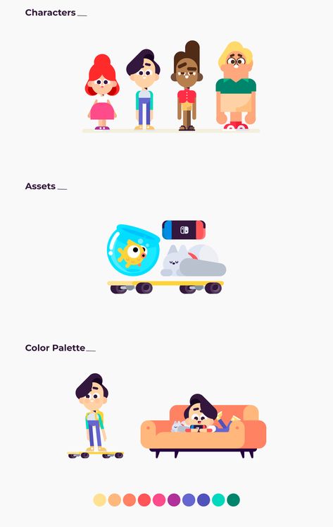 Game boy on Behance 2d Flat Character Design, Flat Illustration Characters, 2d Game Character Design, Kids Character Design, Flat Character Design, Character Design Vector, 2d Character Design, Character Flat Design, Character Game