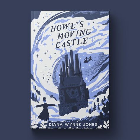 Howls Moving Castle Book Cover, Fantasy Book Design, Book Covers Designs, Howls Moving Castle Book, Book Cover Redesign, Book Cover Art Design, Pretty Books, Cover Design Inspiration, Creative Book Covers