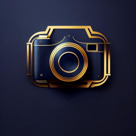 Camera Logos Design Style, Photo Logo Design Photography, Camera Silhouette, Camera Background, Photography Icon, Gold Camera, Photography Name Logo, Dark Logo, Logo Camera