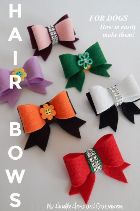 Puppy Hair Bows, Dog Hair Bows Diy, Dog Bows Diy, Brown Hair Long, Bows For Dogs, Bob Brown, Humble Home, Types Of Bows, Dog Clothes Diy