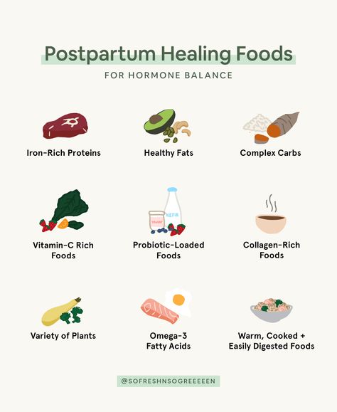 Let’s be real, there's A LOT going on during your first few months postpartum. Not only are you navigating life with a newborn and all that it encompasses (sleepless nights, nursing, diapers, spit up, Easily Digested Foods, Collagen Rich Foods, Hormone Diet, Postpartum Diet, Foods To Balance Hormones, Recovery Food, Postpartum Health, Breastfeeding Foods, Balance Hormones Naturally