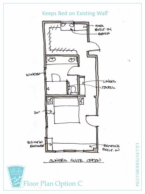 Master Suite Transformation: Peek at a project with LiLu Interiors Narrow Master Suite Floor Plan, Long Narrow Master Suite Layout, Loft Conversion Master Suite, Small Master Suite Layout, Small Master Suite, Master Suite Layout, Master Suite Floor Plan, Master Suite Remodel, Master Addition