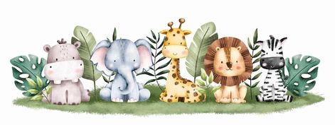 حفل توديع العزوبية, Safari Animals Birthday, Safari Baby, Safari Baby Shower, Cute Dinosaur, Animal Stickers, Animal Birthday, Cute Animal Drawings, Jungle Animals