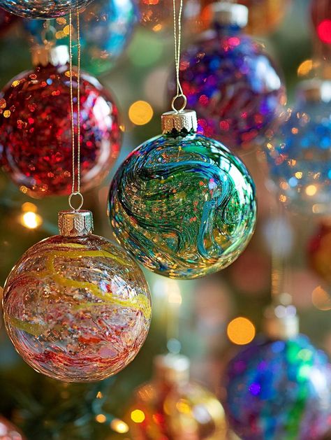 Jewel Tone Ornaments, Diy Memory Ornaments, Diy Glass Ornaments, Glass Ornaments Diy, Clear Plastic Ornaments, Christmas Classroom Door, Diy Christmas Ornament, Family Projects, Beautiful Decorations