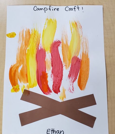 Camp Fire Craft, Pinecone Animals, F Is For Fire, Fun Fall Crafts For Kids, Fire Safety Crafts, Leaf Rubbings, Prek Art, Safety Crafts, Fire Crafts