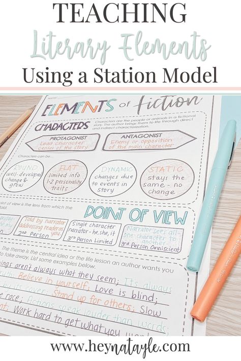 Elements Of Fiction Middle School, Eld Lessons High School, Quick Writes Middle School, Literary Elements Middle School, Middle School Reading Intervention Activities, Middle School Reading Stations, Article Of The Week Middle School, Middle School Student Center, Free Middle School Printables