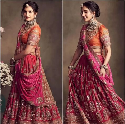 Ambani Family, Dupatta Draping, Latest Bridal Lehenga Designs, Orange Lehenga, Heavy Lehenga, Function Dresses, Latest Bridal Lehenga, Reception Lehenga, Wedding Lehenga Designs