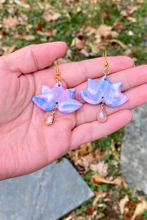 Lotus Clay Earrings, Flower Polymer Clay Earrings, Handmade Gifts For Women, Flower Polymer Clay, Polymer Earrings, Clay Jewellery, Gift Handmade, Yoga Teacher, Microfiber Cloth