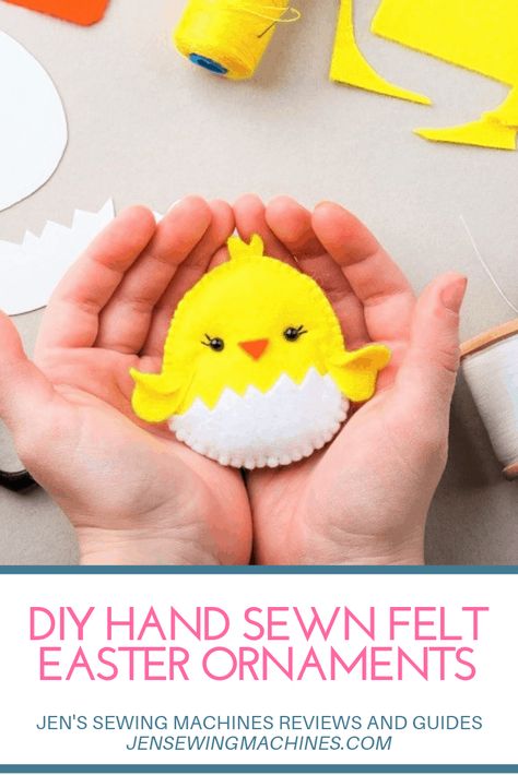 Cheap Easter Crafts, Pom Pom Easter, Felt Easter Crafts, Egg Decorating Ideas, Hand Sewn Felt, Home Embroidery Machine, Easter Ornaments, Sewing Machine Reviews, Easter Embroidery