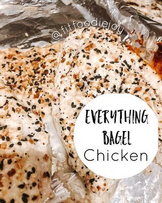 Everything But The Bagel Chicken, Chicken In A Bag, Everything Bagel Chicken, Wrap Over Top, Everything Bagel Seasoning, Bagel Seasoning, Fit Foodie, Flexible Dieting, Boneless Skinless Chicken