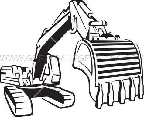 Excavator Tattoo, Excavator Clipart, Excavator Svg, Photoshop Software, Vinyl Heat Transfer, Free Stencils, Heavy Machinery, Vinyl Cut, Heavy Equipment