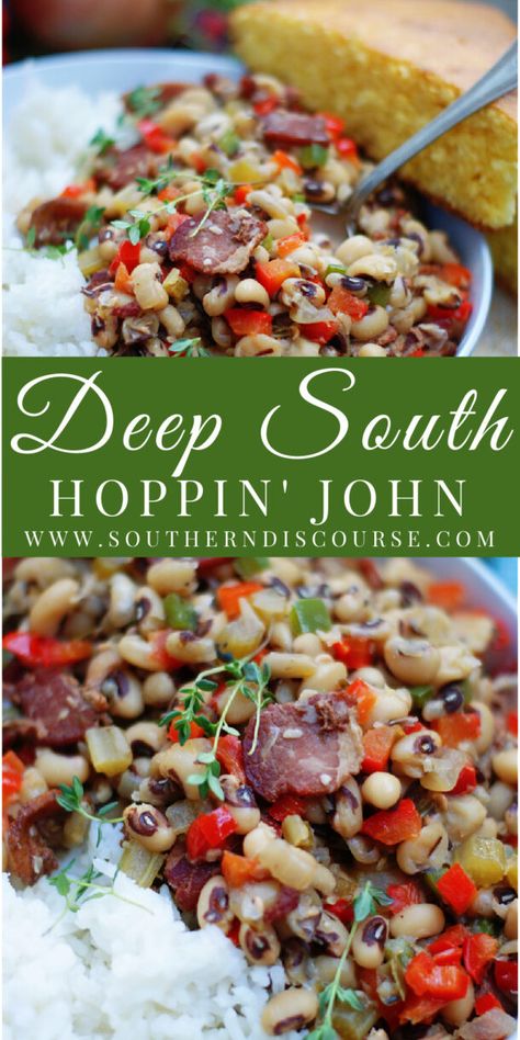 Deep South Hoppin' John Black Eyed Peas - southern discourse Canning Hoppin John, Cajun Hoppin John Recipe, Hoppin Johns Recipe, Hoppin' John, Diyjoy.com Recipes For, Deep Southern Recipes, Hoppin John Crockpot, Cajun Black Eyed Peas Recipe, Hopin John Black Eyed