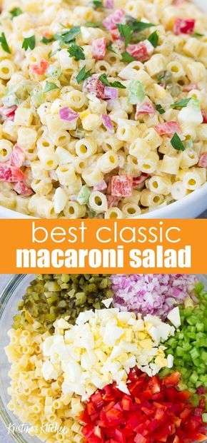 Summer Salad Recipes Healthy, Spaghetti Squash Recipes Vegan, Summer Pasta Salad Recipes, Hawaiian Macaroni Salad, Classic Macaroni Salad, Best Macaroni Salad, Salad Recipes Healthy Easy, Bbq Side Dishes, Macaroni Salad Recipe