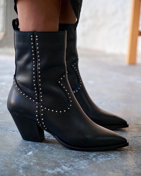 Black heeled ankle boots