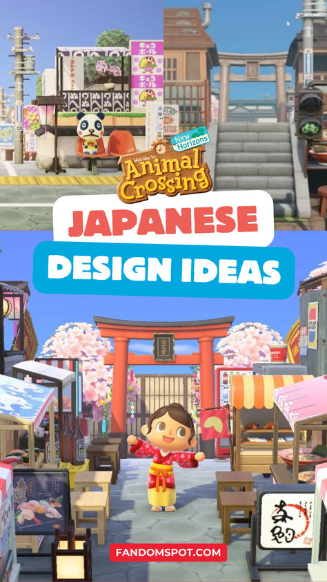 An inspiration gallery filled with Japan-themed aesthetics for Animal Crossing: New Horizons Japan Themed Animal Crossing Island, Design Ideas Acnh, Inspiration Animal Crossing New Horizon, Animal Crossing New Horizon Ideas, Island Design Ideas, Cherry Blossom Images, Japanese Island, Animal Crossing New Horizon, Japanese Animals