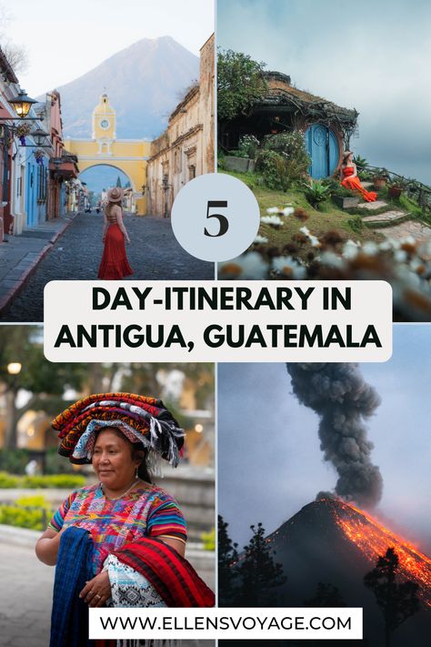 Welcome to the colorful and captivating city of Antigua in Guatemala! A place where history and culture come to life in every corner. In this 5-day adventure, you will explore the rich Mayan heritage, Spanish colonial architecture, and vibrant local traditions that make Antigua one of the most beloved destinations in Central America. And above all else, read about the activities around Antigua! Guatemala Itinerary 5 Days, What To Wear In Antigua Guatemala, Guatemala Travel Itinerary, Guatemala Trip, Spanish Colonial Architecture, Guatemala Travel, Guatemala City, Lake Atitlan, Central America Travel