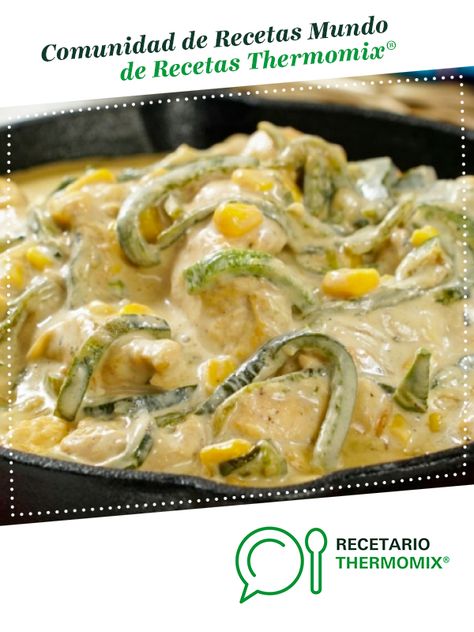 Receta de Pollo en Crema Poblana por Alejandro Salvador. La receta de Thermomix<sup>®</sup> se encuentra en la categoría Básicas en www.recetario.es, de Thermomix<sup>®</sup> Chile Poblano, Chicken, Thermomix