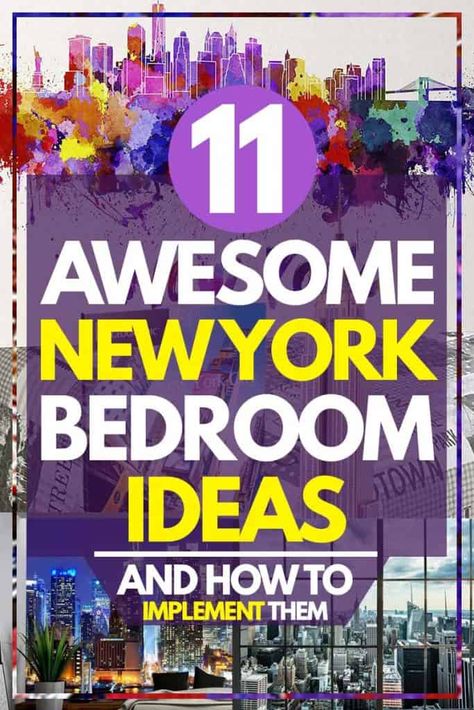 11 Awesome New York Bedroom Ideas [And How To Implement Them]. Article by HomeDecorBliss.com #HomeDecorBliss #HDB #home #decor New York City Themed Bedroom, New York Style Bedroom Ideas, New York Inspired Bedroom, New York Themed Room, New York Themed Bedroom, City Themed Bedroom, New York City Bedroom, New York Bedroom Ideas, New York Bedroom