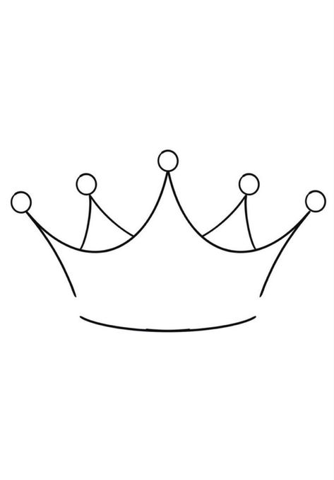 King Crown Drawing Simple, Crown Line Tattoo, Crown Simple Drawing, Drawings Of Crowns, Crown Tattoo Outline, Crown Aesthetic Drawing, How To Draw A Crown, Crown Outline Tattoo, Line Art Crown