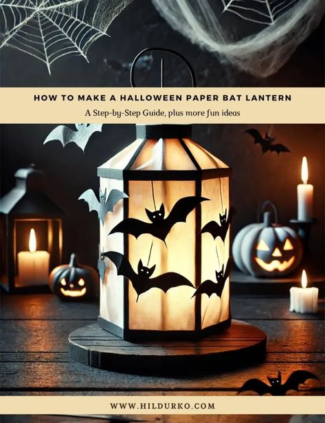 How to Make a Halloween Paper Bat Lantern - Colorful Conversations: HildurKO's Visual Journal Bat Template, Paper Bat, Black Construction Paper, Large Lanterns, Small Lanterns, Festival Diy, Easy Diy Halloween, Visual Journal, Creative Workshop