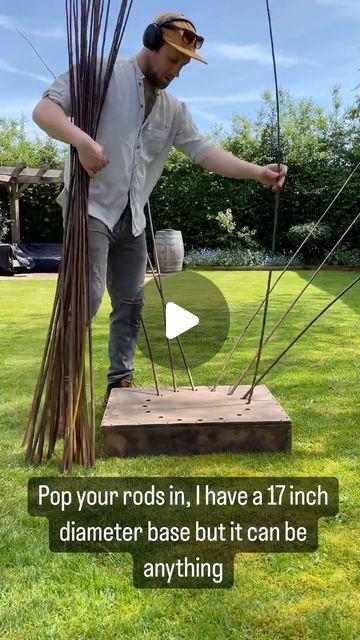 Eddie Glew | How to Weave your own Obelisk - Part 1🌱 I’ve had a few people wishing to learn how to make these fella’s so here they are stage by… | Instagram Willow Garden, Diy Garden Trellis, Basket Weaving Diy, Rope Projects, How To Weave, Willow Weaving, Christmas Props, Wacky Hair Days, Hairstyles Kids