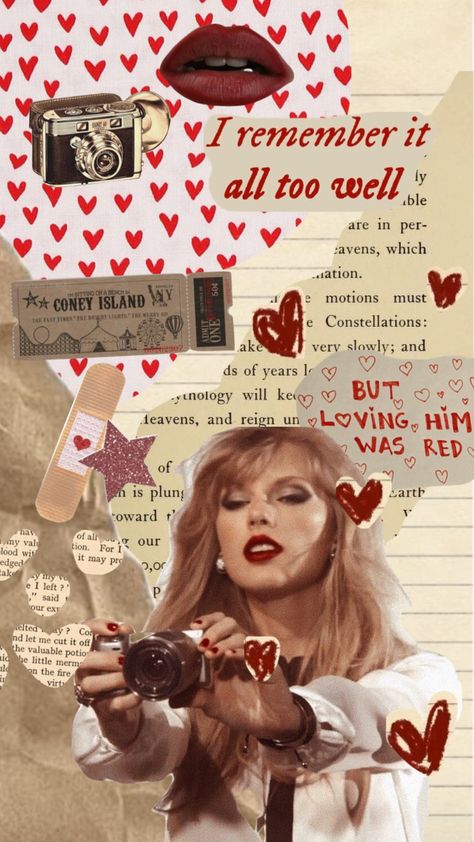 Well Aesthetic, Taylor Swift Collage, All To Well, Evermore Folklore, Taylor Swift, Swift, Collage, Red