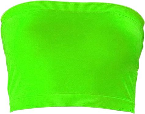 KMystic Stretch Seamless Tube Bra Bandeau Top (One Size, Neon Green) at Amazon Women’s Clothing store Diy Thrift Flip, Green Tube Top, Tube Top Bra, Tube Bra, Top Bra, Thrift Flip, Tube Tops, Strapless Bandeau, Bandeau Bra