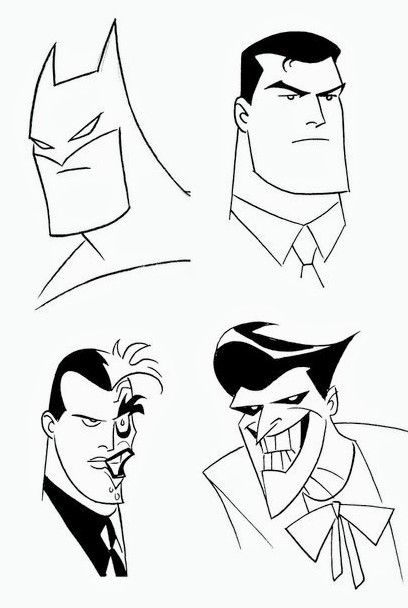 Dcau Art Style, Bruce Timm Art Character Design, Bruce Timm Character Design, Bruce Timm Art Style, Bruce Timm Batman, Bruce Timm Art, Frank Miller Comics, Darwyn Cooke, Batman Animated