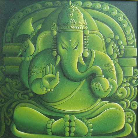 Lord Ganesha Green Ganesha, Additive Color, Ganapati Bappa Morya, God Pics, Growing Grass, Green Pencil, Ganapati Bappa, Bappa Morya, Krishna And Radha