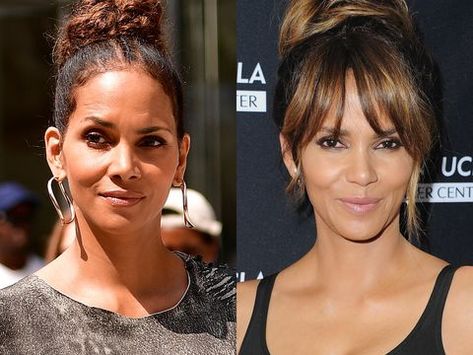 With And Without Bangs, Celebrity Bangs, Halle Berry Hairstyles, Rashida Jones, Bangs Hairstyles, Fringe Bangs, Leighton Meester, Rachel Bilson, Fringe Hairstyles