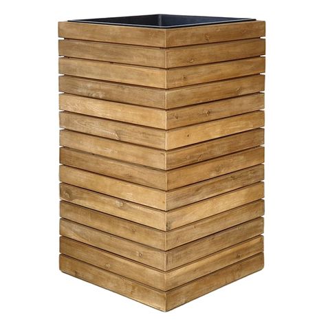 Honeybloom Park City Wood Planter, Extra Large Tall Planters Front Door Diy, Wooden Planters Outdoor, Tall Wooden Planters, Tall Planters Front Door, Tall Planter Boxes, Modern Planters Outdoor, Front Porch Planters, Door Planter, Garden Stools