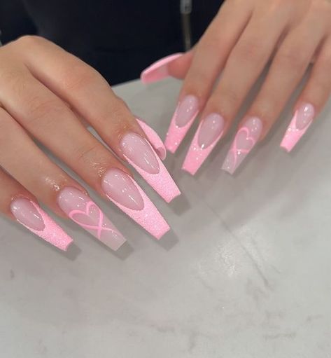 Cuong Nguyen, Nails Tech, Miami Nails, Heart Nails, Nail Tech, Simple Nails, Pink Heart, Spring Nails, Pink Nails