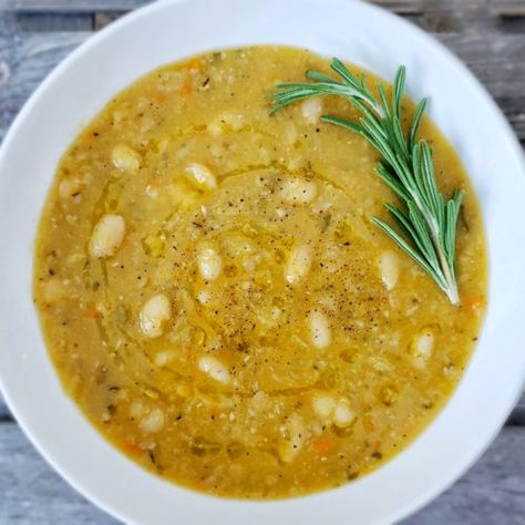 Great Northern Bean Soup - Plant-Based Matters Recipes With Northern Beans, Great Northern Bean Soup, Northern Bean Soup, Delicious Entrees, Navy Bean Soup, Plant Based Soups, White Kidney Beans, Northern Beans, Bean Soup Recipes