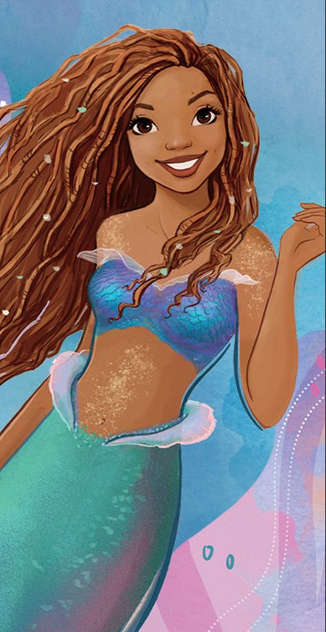 Little Mermaid Halle Bailey, Black Little Mermaid, Ariel Images, Little Mermaid Cupcakes, Halle Bailey Little Mermaid, New Ariel, Ariel Wallpaper, Little Mermaid Wallpaper, Mermaid Cupcake Toppers